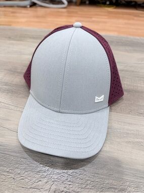 Melin A-Game Hydro Gray and Maroon Performance Hat